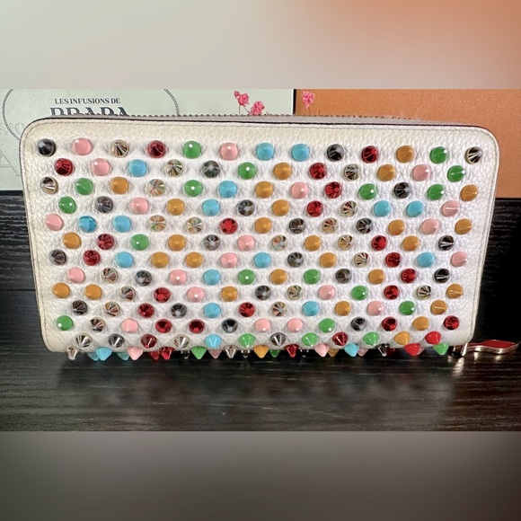 Christian Louboutin multicolored Studded Leather Continental Wallet - Picture 3 of 12